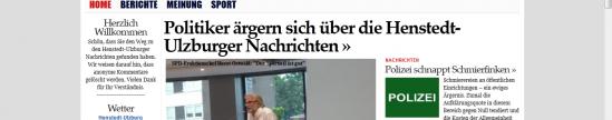 Screenshot der Seite www.ulzburger-nachrichten.de