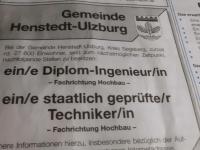Stellenanzeige im Hamburger Abendblatt: Hochbau-Ingenieur gesucht ...