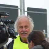 ADFC-Sprecher Rolf Jungbluth war ein begehrter Interview-Partner ... (Foto: Infoarchiv)